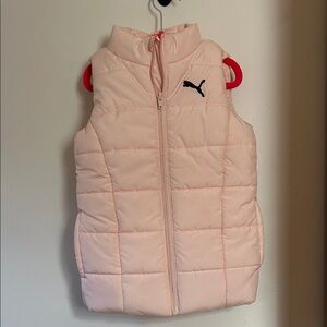 Girls Puma Light Pink Puffer Vest Kids Size XS 5/6